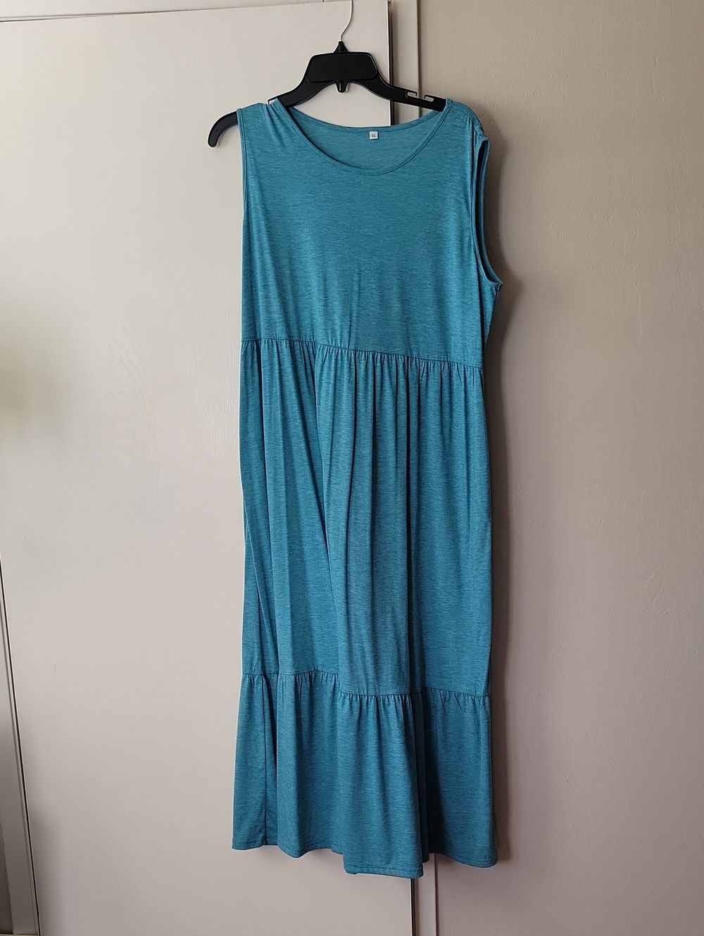 Sleeveless Teal Tiered Maxi Dress